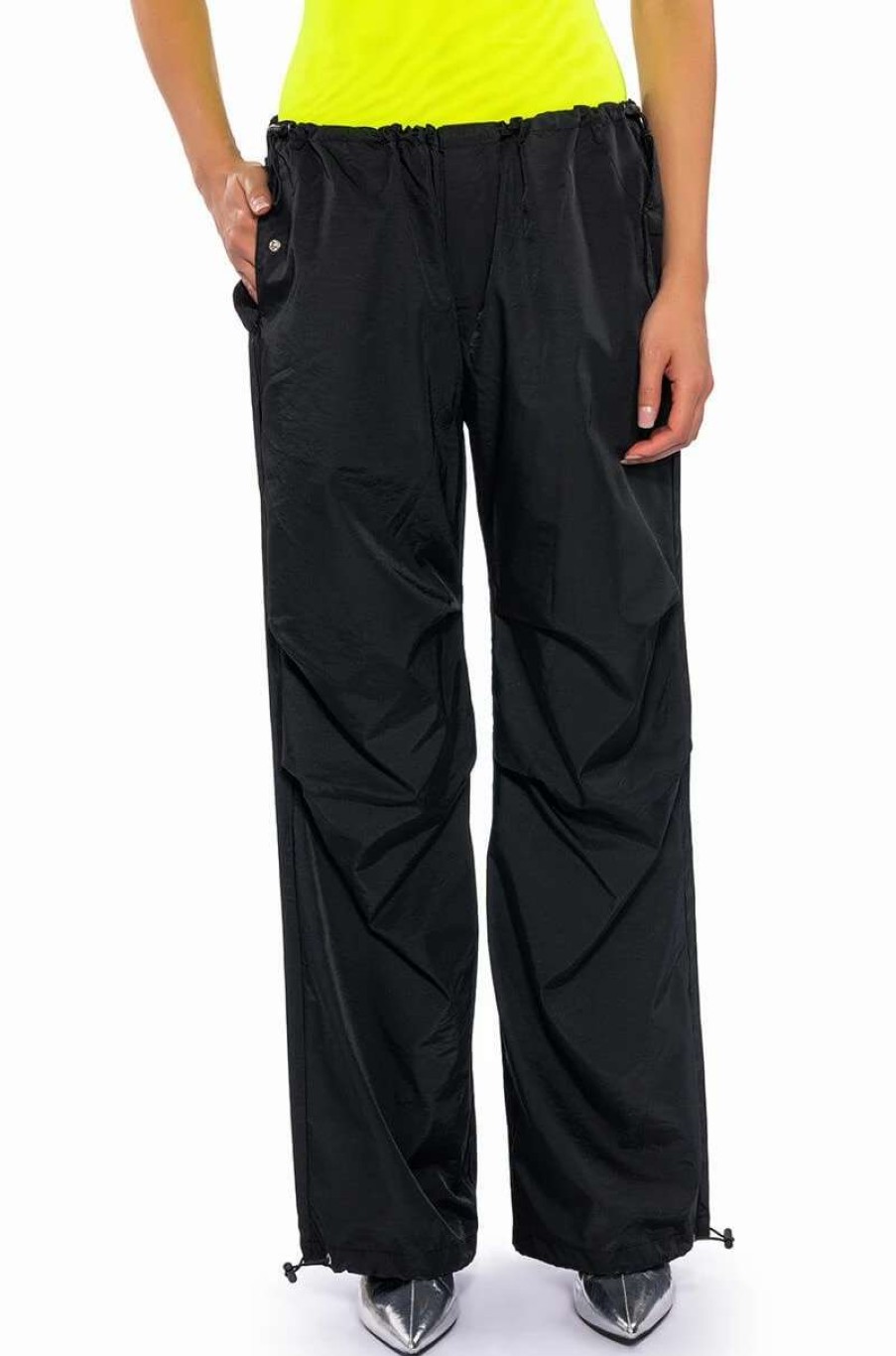 Pants * | Riley Wide Leg Parachute Pant Black