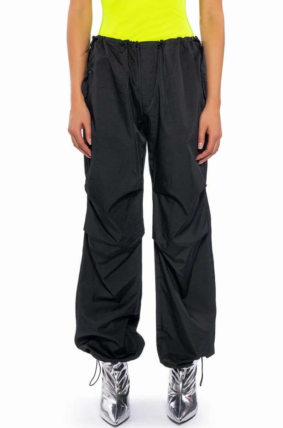 Pants * | Riley Wide Leg Parachute Pant Black