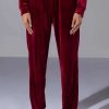 Pants * | Gretchen Straight Fit Joggers Dark Red