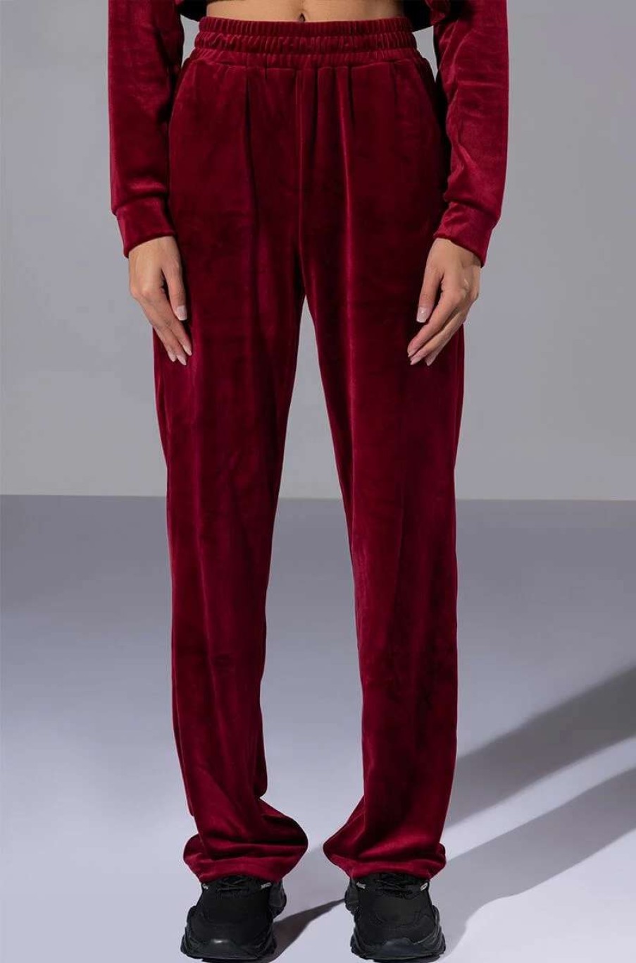 Pants * | Gretchen Straight Fit Joggers Dark Red