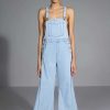 Rompers & Jumpsuits * | Everyday Wide Leg Overalls Light Blue Denim