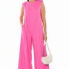 Rompers & Jumpsuits * | Paint The Town Wide Leg Jumpsuit Pink