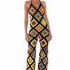 Rompers & Jumpsuits * | The Way You Groove Crochet Halter Jumpsuit Black Multi