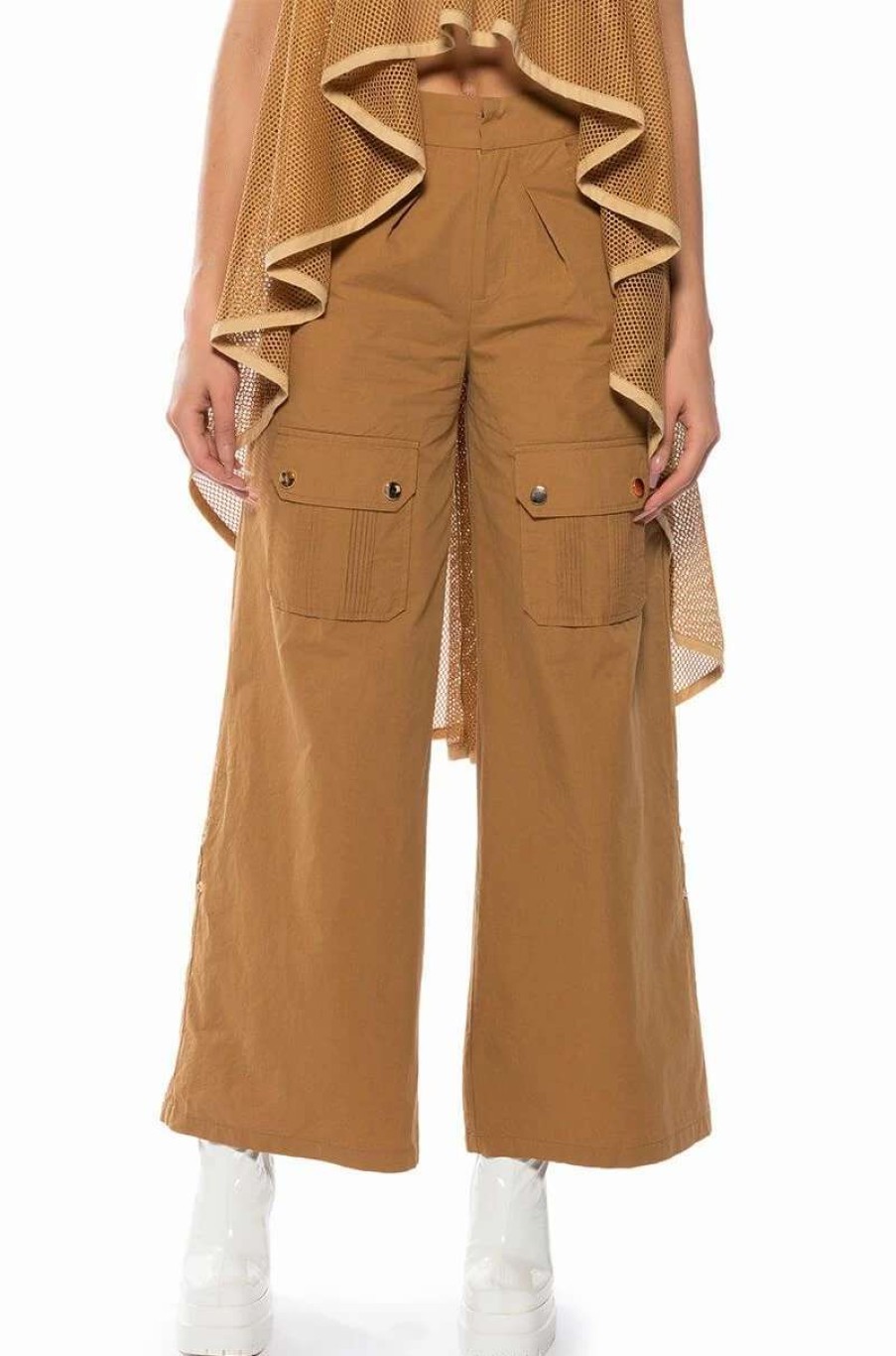 Pants * | Cargo Chic Wide Leg Pants Beige