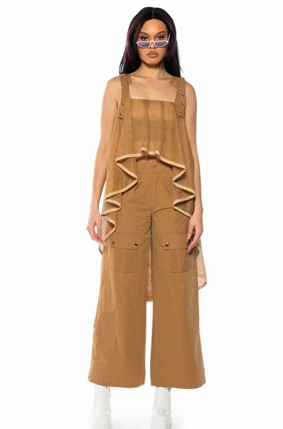 Pants * | Cargo Chic Wide Leg Pants Beige