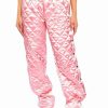 Pants * | Cozy Mode Quilted Satin Breakaway Jogger In Pink