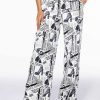 Pants * | Legendary Newspaper Print Wide Leg Trouser White Multi