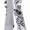 Pants * | Into The Night Wide Leg Pull On Pant Black White