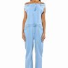 Rompers & Jumpsuits * | Sunday Strollin Denim Jumpsuit Light Blue