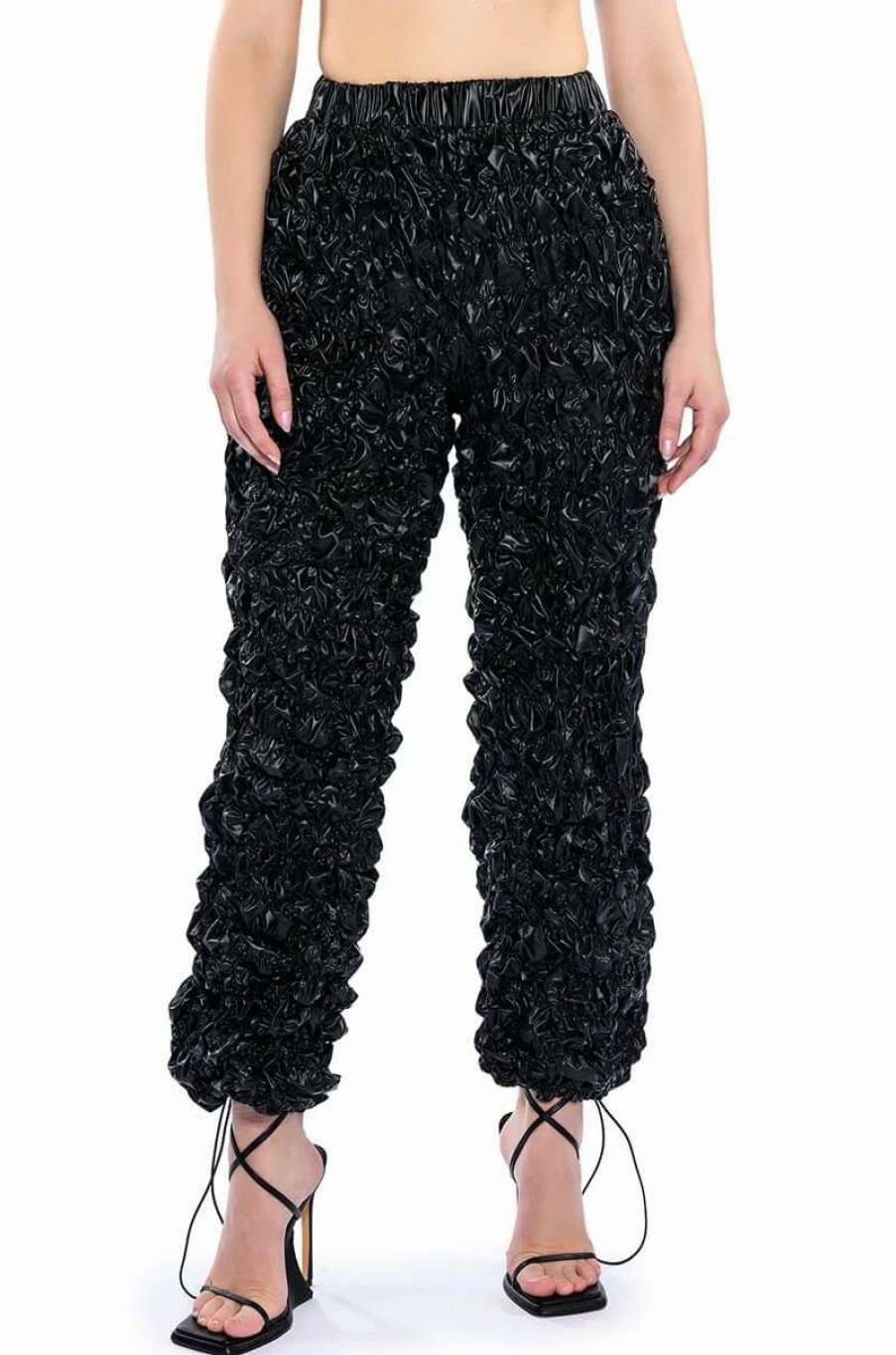 Pants * | Lose Control Textured Pants Black