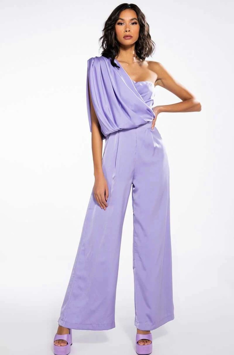 Rompers & Jumpsuits * | Downtown Disco Jumpsuit Light Purple