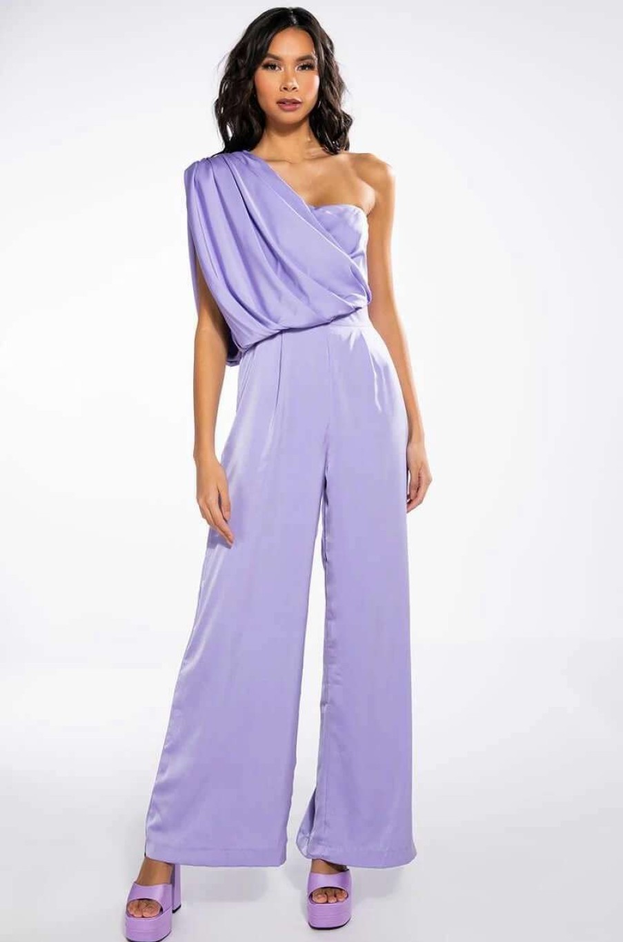 Rompers & Jumpsuits * | Downtown Disco Jumpsuit Light Purple