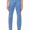 Denim * | Kick Back Pinstripe Rhinestone Wide Leg Jeans Medium Blue Denim