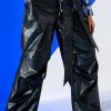 Pants * | Colder Hours Faux Leather Parachute Pant Black