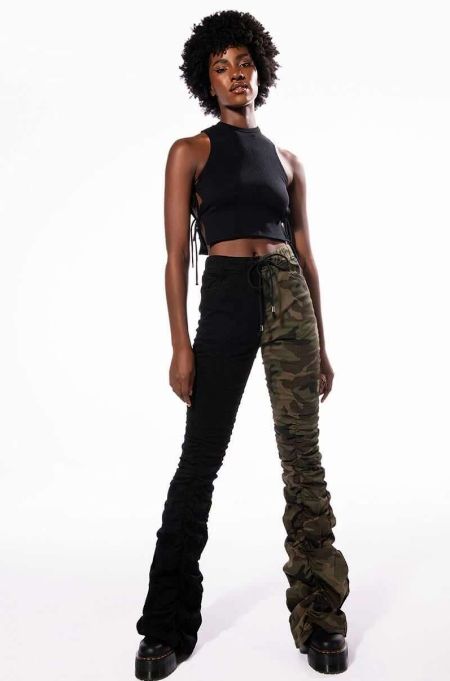 Pants * | Body Is The Best Cinched Jogger Camo