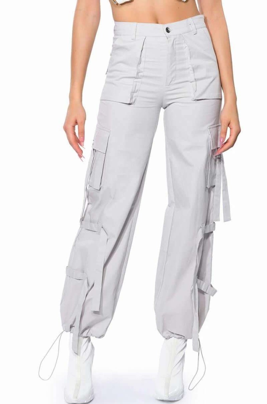 Pants * | It Is Back Cargo Pants Light Grey