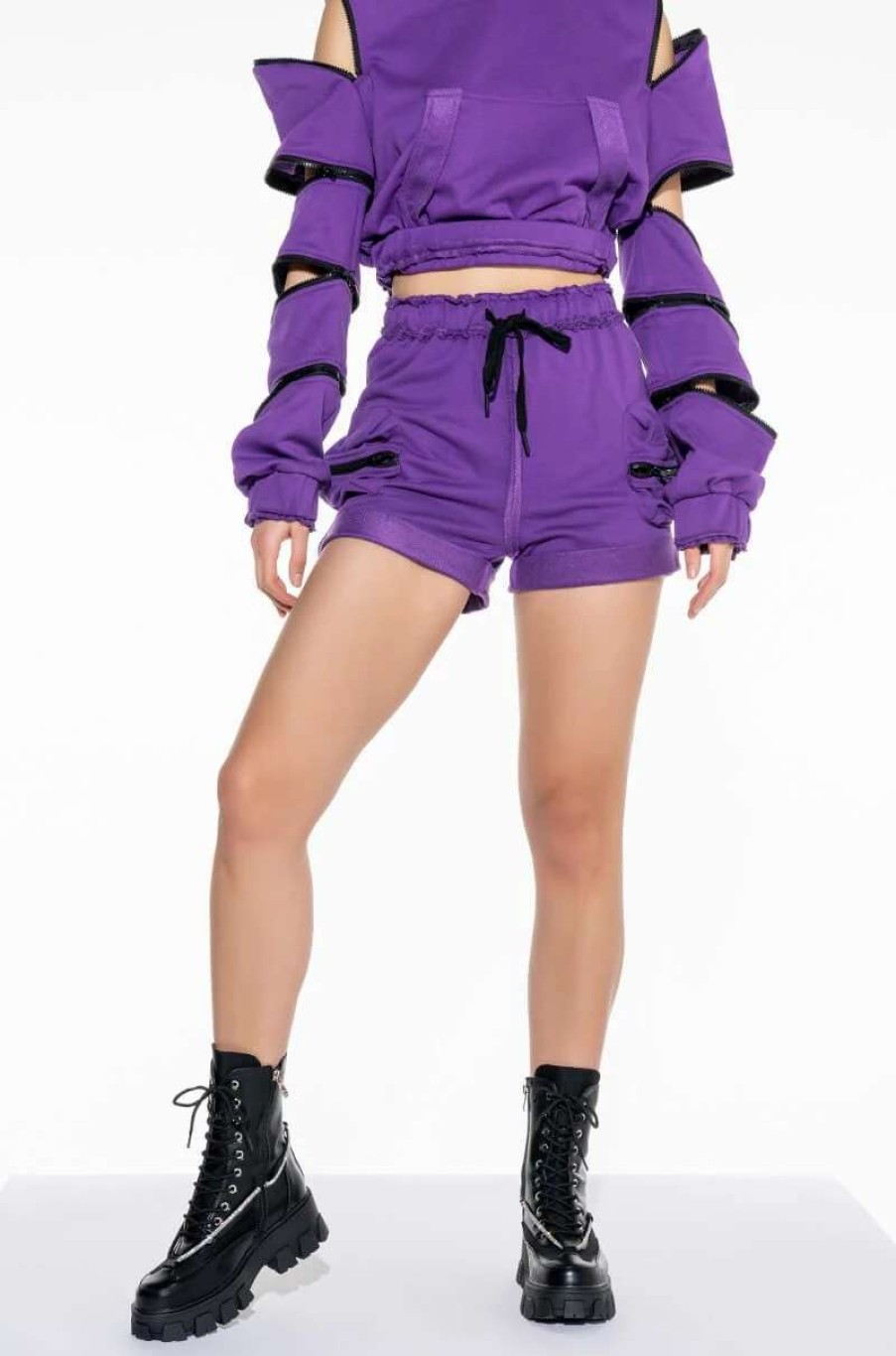 Two Piece Sets * | Bois Lie Sweatshort Purple