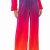 Pants * | Day To Night Pleated Satin Wide Leg Pants In Red Multi