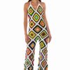 Rompers & Jumpsuits * | The Way You Groove Crochet Halter Jumpsuit In White Multi