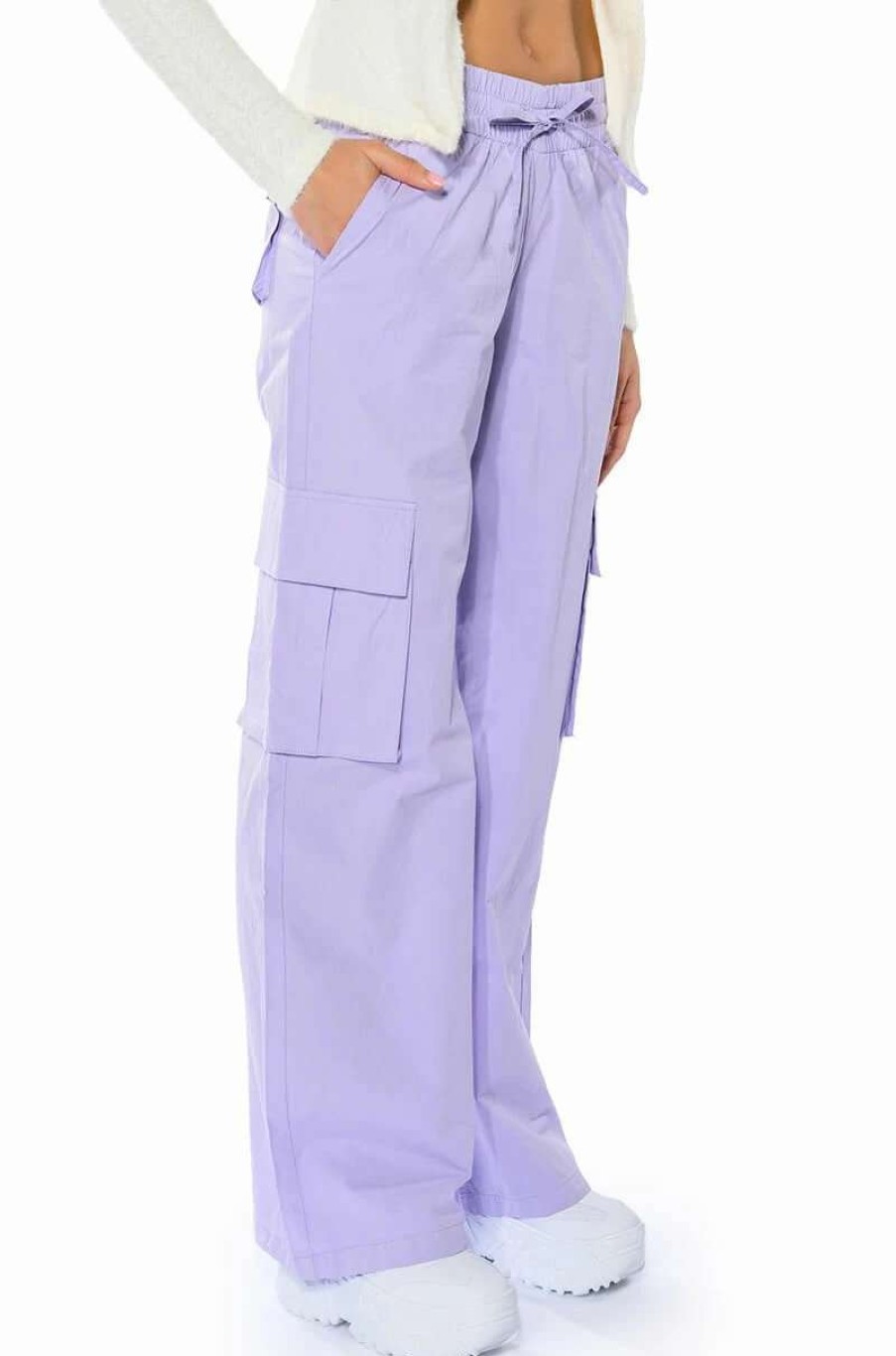 Pants * | Ivy Wide Leg Cargo Pant Light Purple