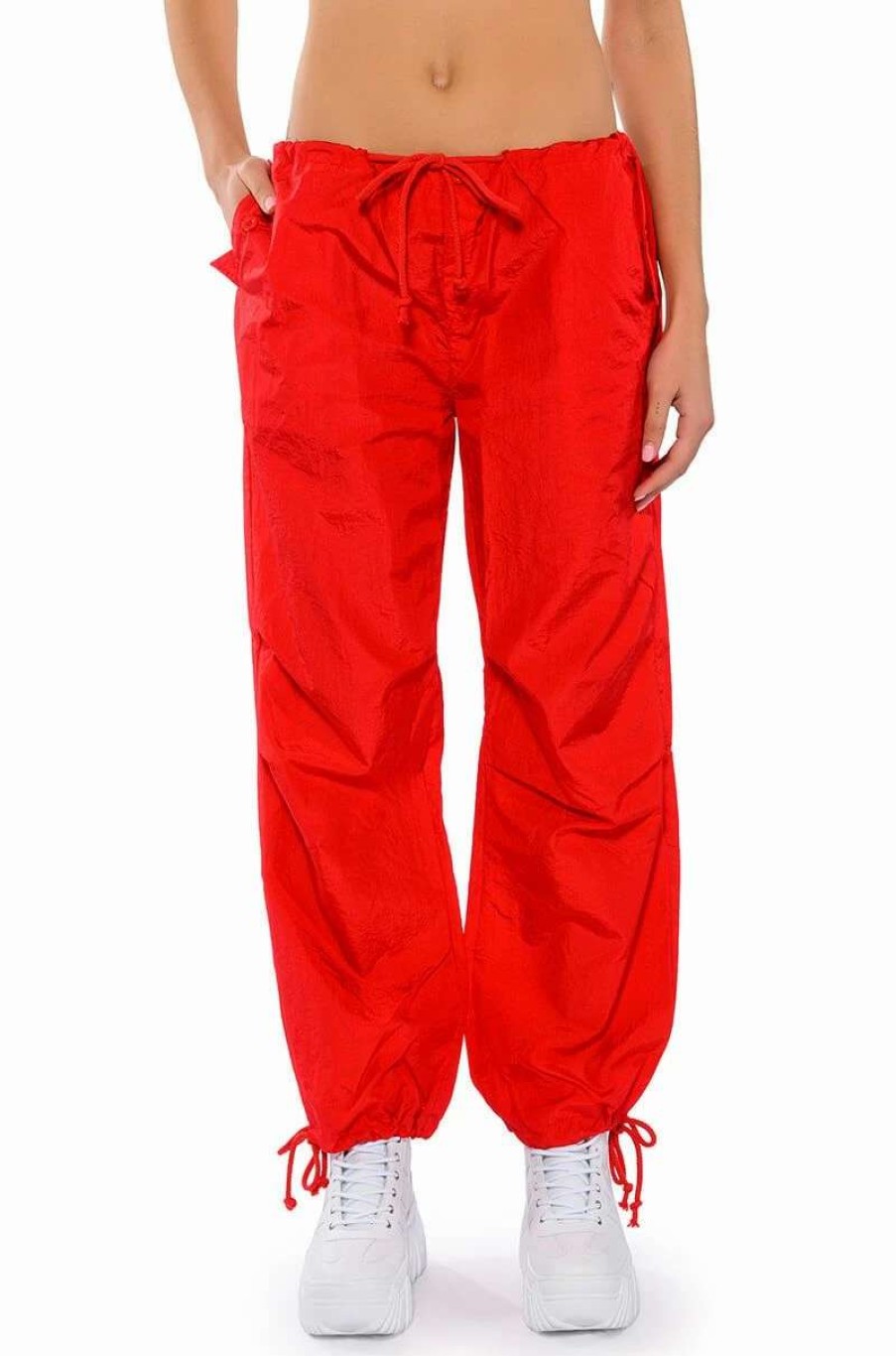 Pants * | Too Legit Wide Leg Cargo Pants Red