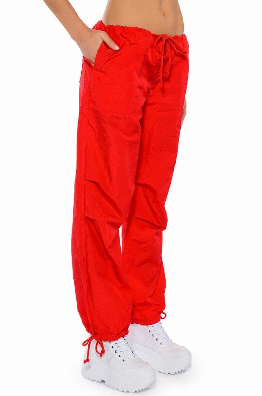 Pants * | Too Legit Wide Leg Cargo Pants Red