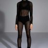 Rompers & Jumpsuits * | Run The World Mesh Catsuit Black