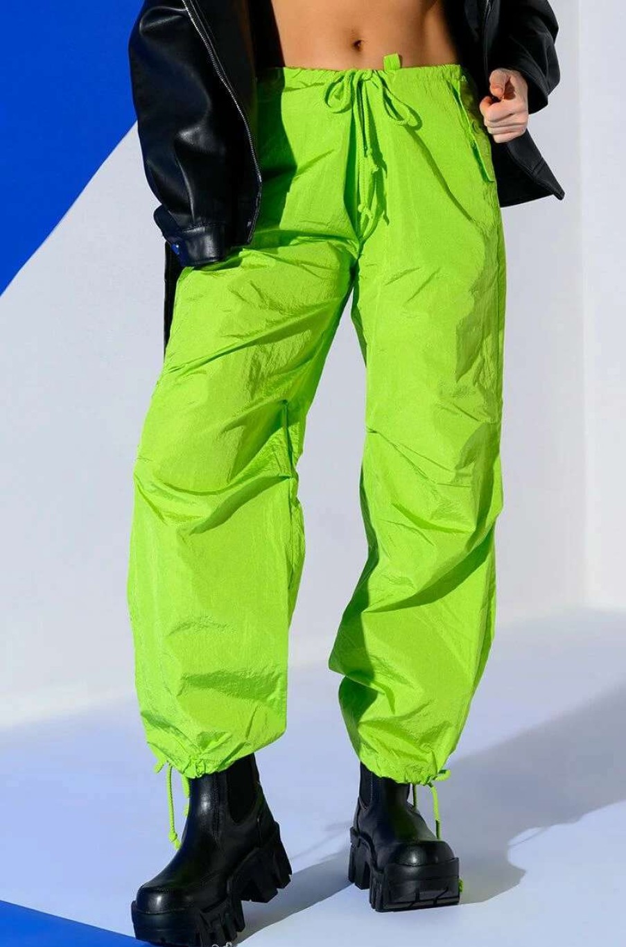 Pants * | Too Legit Wide Leg Cargo Pants Lime