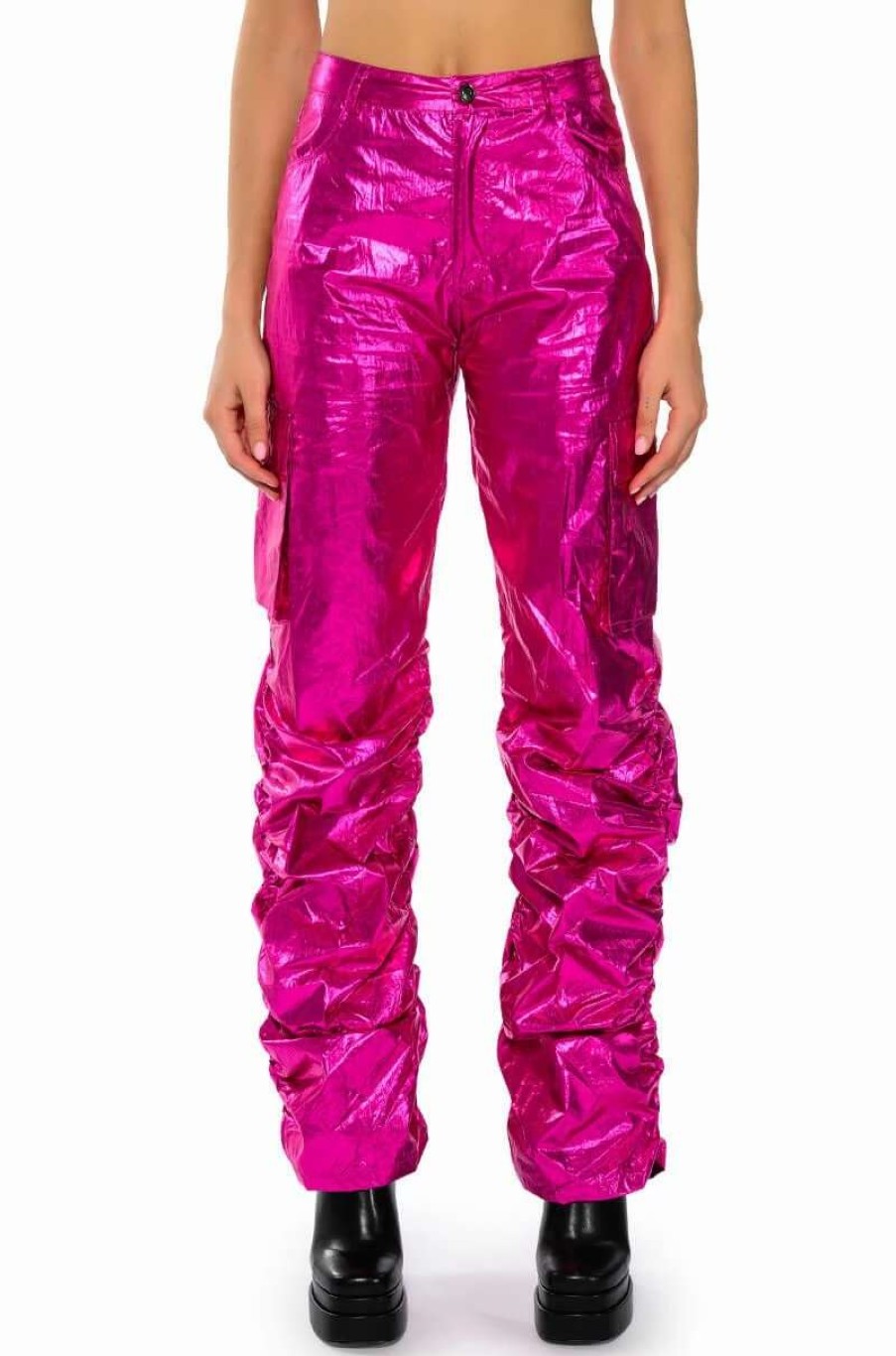 Pants * | Glimpse Of Magic Relaxed Metallic Pant Fuchsia