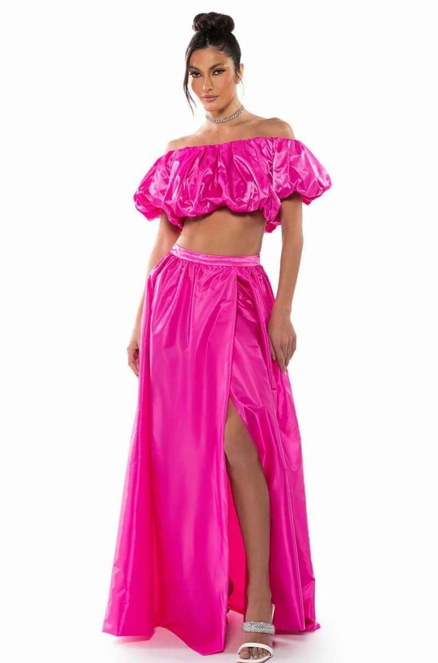 Two Piece Sets * | Dress Like Royalty Full Volume Maxi Skirt Pink