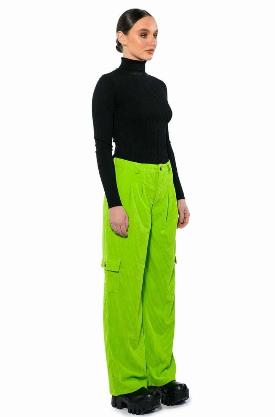 Pants * | Avril Textured Wide Leg Pant Lime