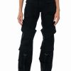 Denim * | Too Cool Cargo High Waisted Jeans Black