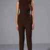 Rompers & Jumpsuits * | Dream Lover Textured Lace Up Jumpsuit Brown