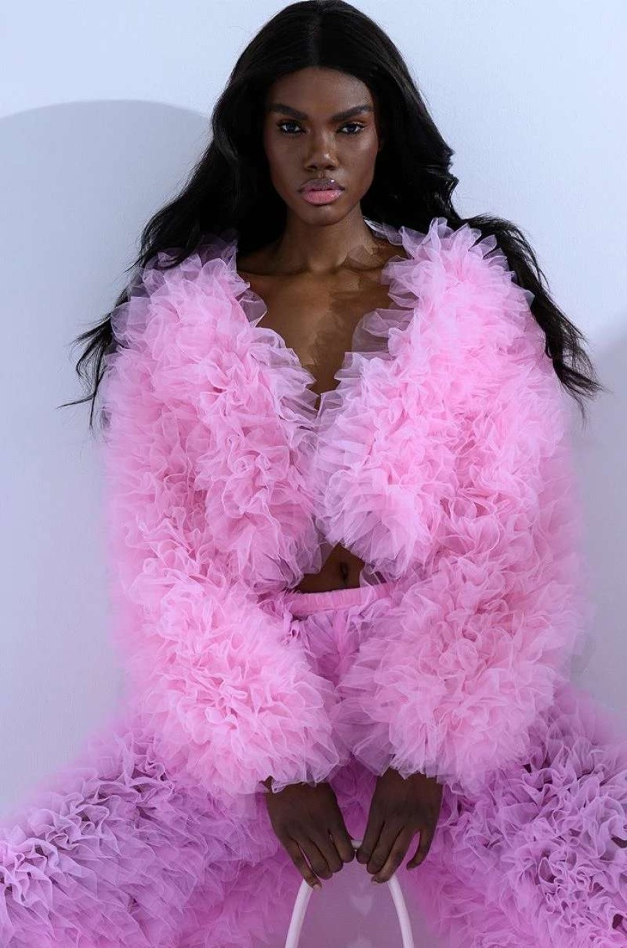 Two Piece Sets * | Love You Lou Lou Tulle Jacket In Pink