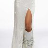 Two Piece Sets * | Resolutions Sequin Slit Maxi Skirt White