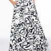 Two Piece Sets * | Dali'S Muse Bandeau Abstract Maxi Skirt White Black