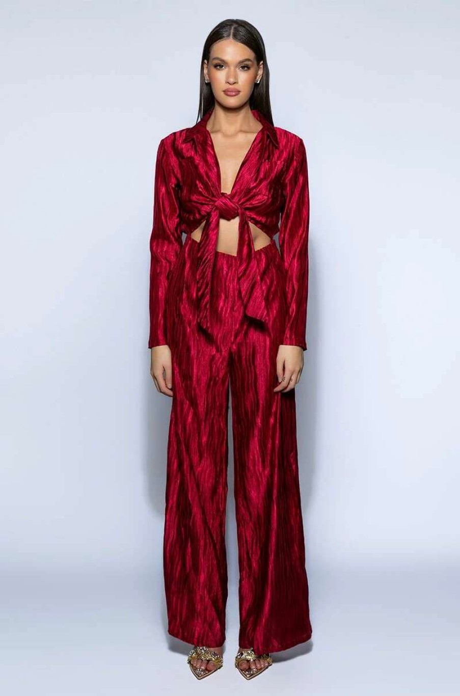 Rompers & Jumpsuits * | Limitless Oversized Satin Jumpsuit Red