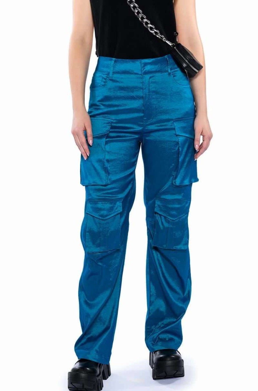 Pants * | Run It Up Stretch Cargo Pants Teal