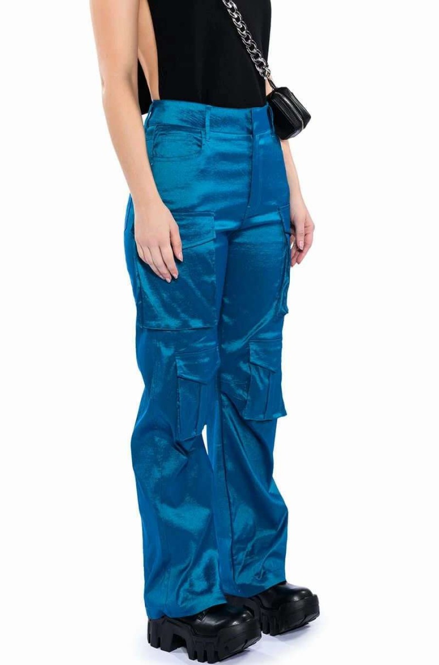 Pants * | Run It Up Stretch Cargo Pants Teal