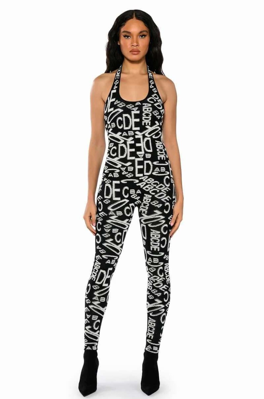 Rompers & Jumpsuits * | Turning Heads Knit Jumpsuit Black White