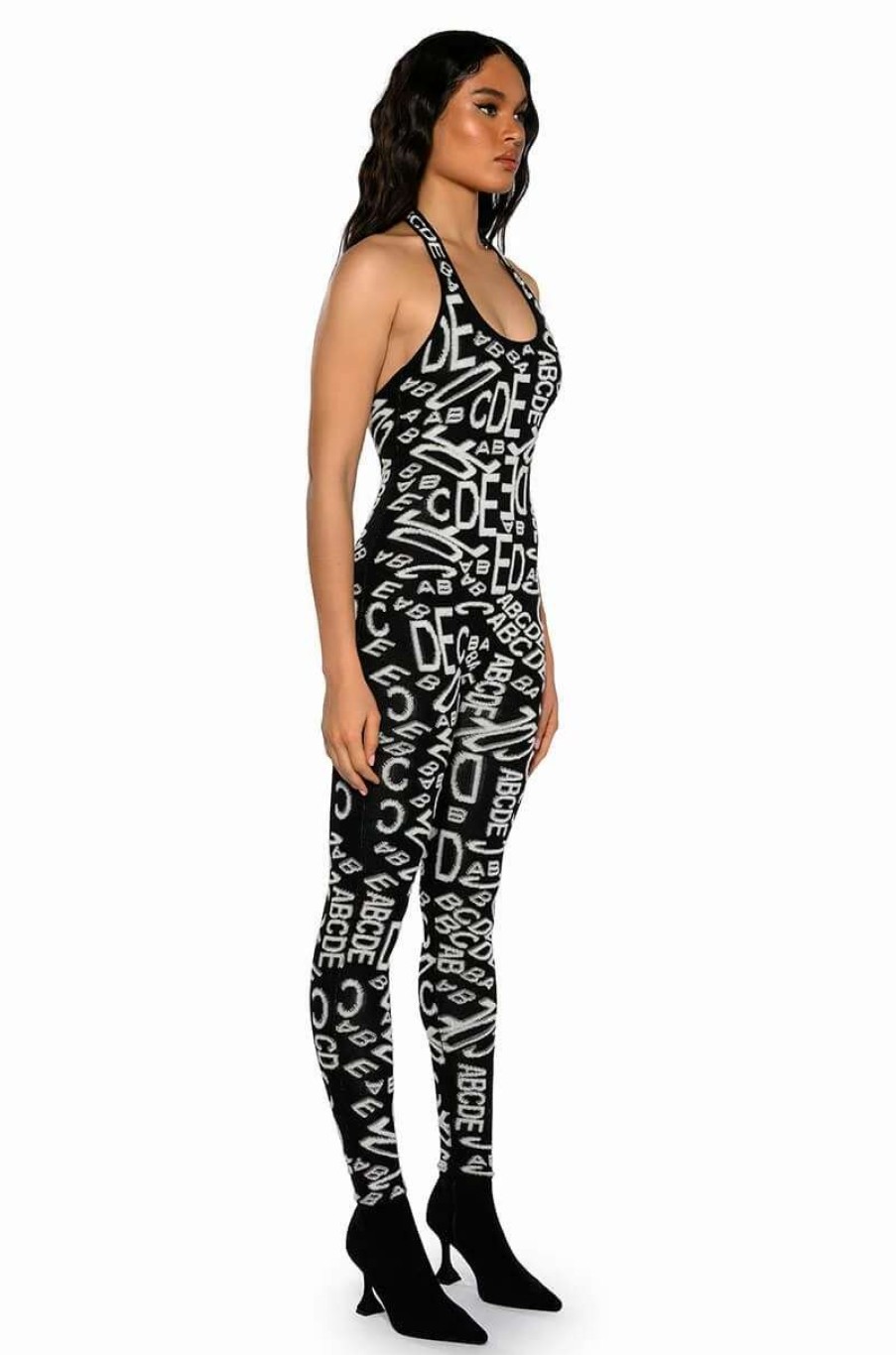 Rompers & Jumpsuits * | Turning Heads Knit Jumpsuit Black White