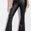 Pants * | On Duty Vegan Leather High Rise Flare Pants