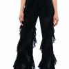 Pants * | Nina Ruffle Trouser Black