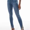 Denim * | Flex Fit Extreme Stretch High Rise Skinny Jeans With Rhinestone Ankle Detailing