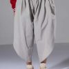 Pants * | Tre Chic Cropped Oversized Pants Light Grey