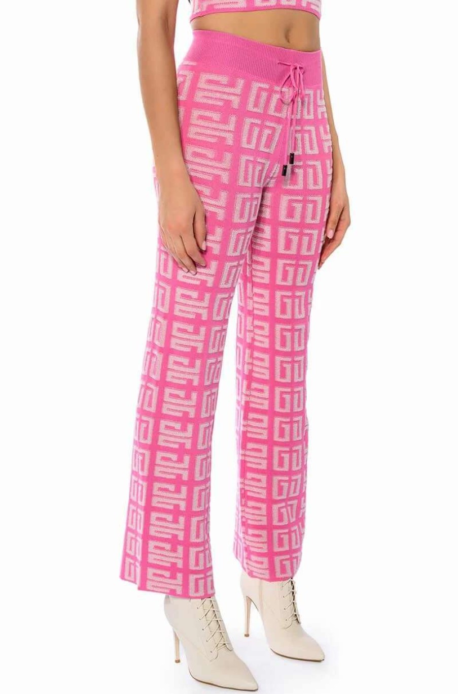 Pants * | Blown Away Wide Leg Knit Pant Pink