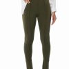 Pants * | Celine High Rise Slit Pant Olive