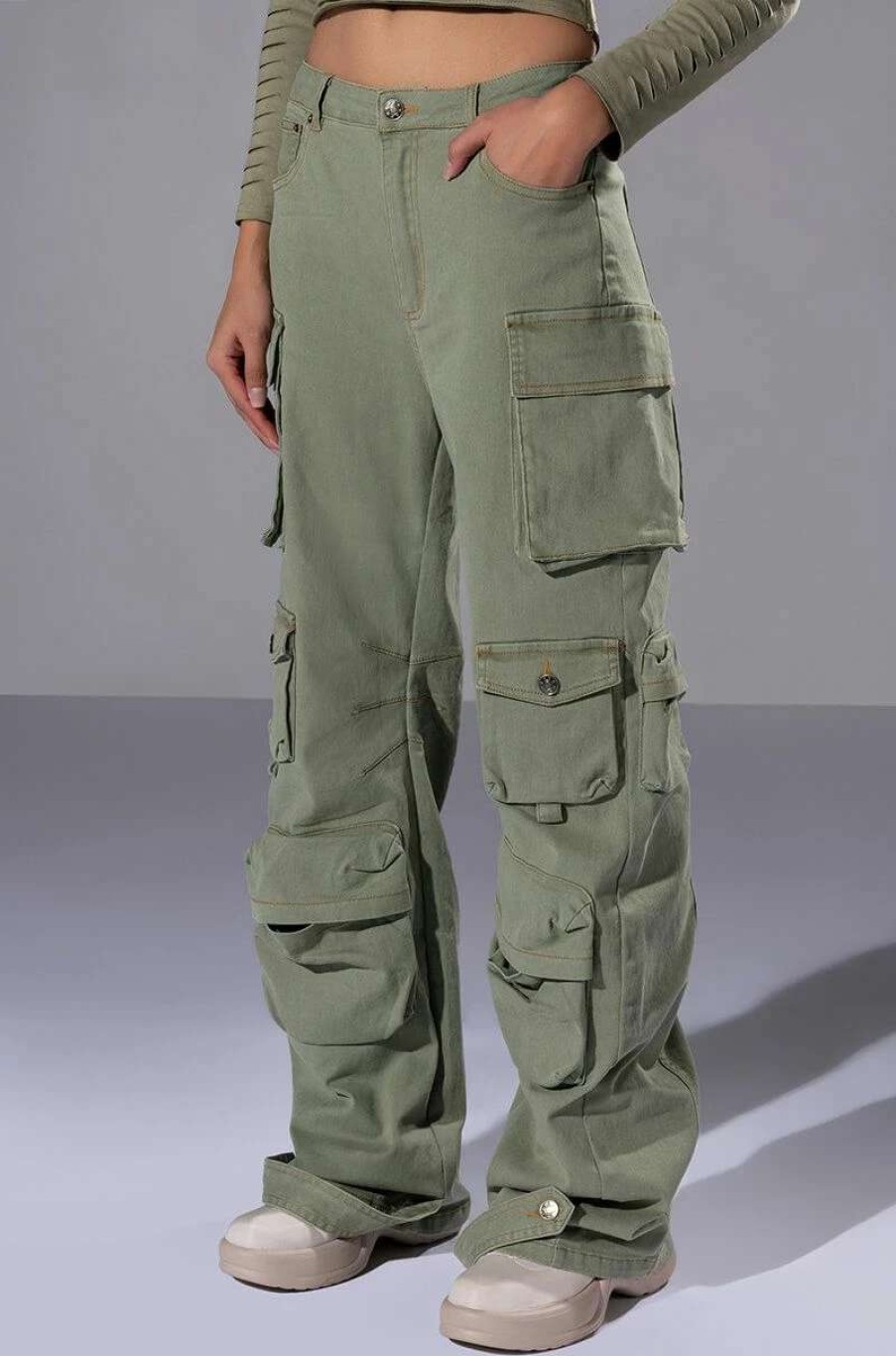 Denim * | You Know It Cargo Pants Olive