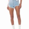 Denim * | Opposite Direction High Waisted Denim Shorts Light Blue Denim