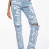 Denim * | Represent High Rise Straight Leg Jean Light Blue Denim